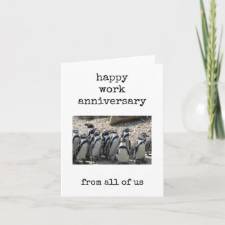 Tarjeta Aniversario Laboral, Tema Pingüino, De Todos