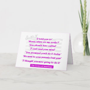 Tarjeta Aniversario - las letras de la boda