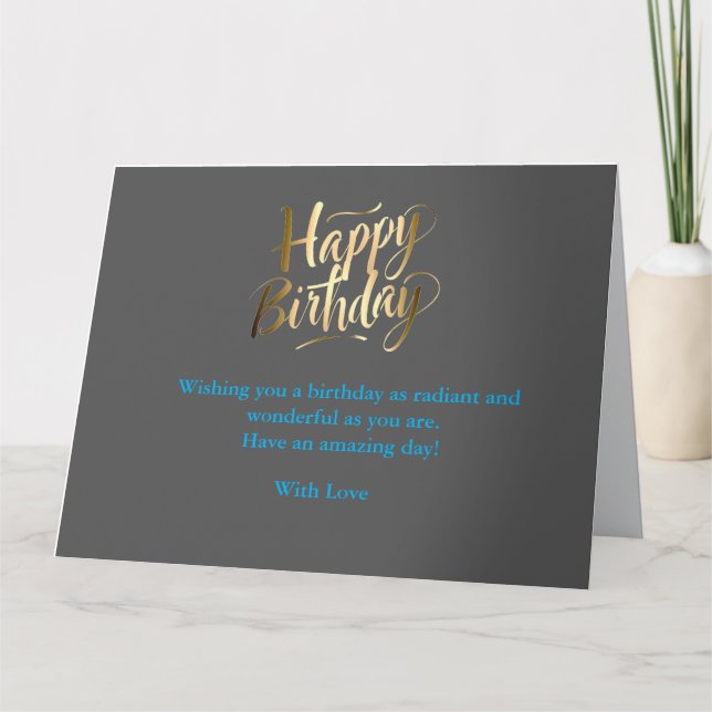 Tarjeta Aniversario luminoso y alegre (Anverso)