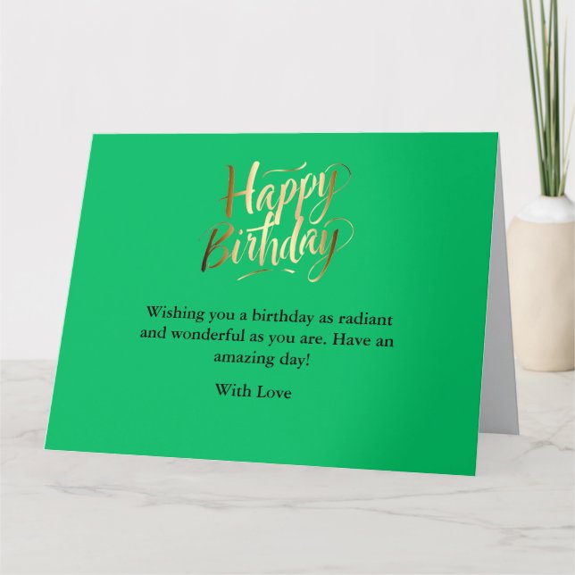 Tarjeta Aniversario luminoso y alegre (Anverso)