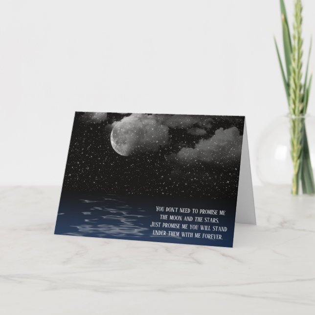 Tarjeta Aniversario Luna Y Estrellas (Anverso)