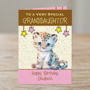 Tarjeta Aniversario marrón del leopardo especial de la nie
