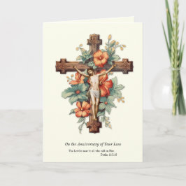 Tarjeta Aniversario Muerte Pérdida Amado Jesús Floral