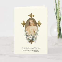 Tarjeta Aniversario Muerte Pérdida Amado Sagrado Corazón J