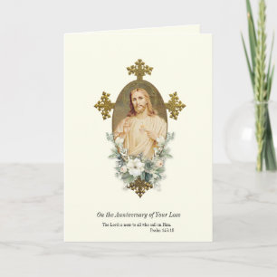 Tarjeta Aniversario Muerte Pérdida Amado Sagrado Corazón J