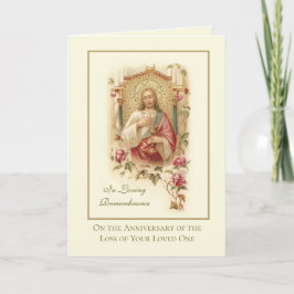 Tarjeta Aniversario Muerte Ser Querido Sagrado Corazón de 