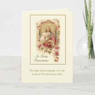 Tarjeta Aniversario Muerte Ser Querido Sagrado Corazón de 