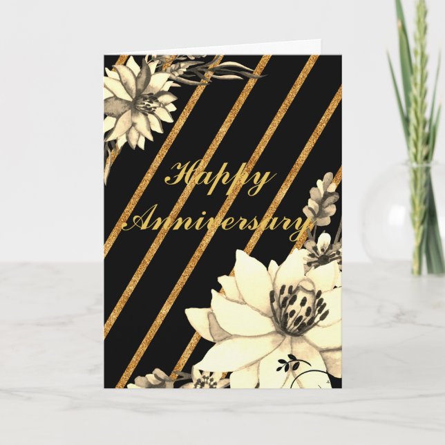 Tarjeta Aniversario Negro/Oro (Anverso)