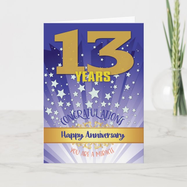 Tarjeta Aniversario número 13 de recuperación (Anverso)