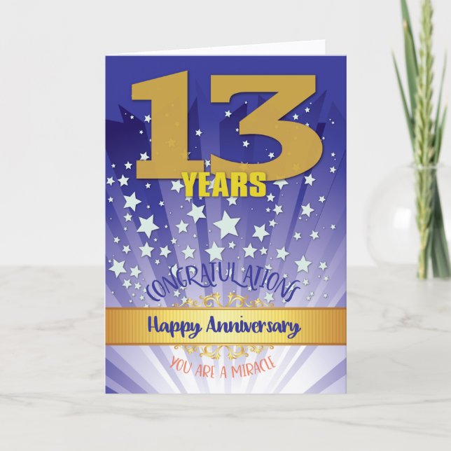 Tarjeta Aniversario número 13 de recuperación (Anverso)