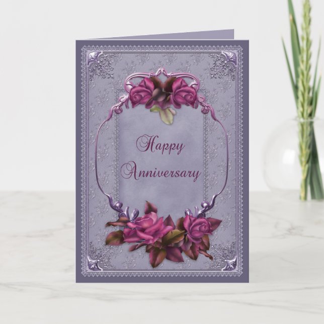 Tarjeta Aniversario ornamental del cordón (Anverso)