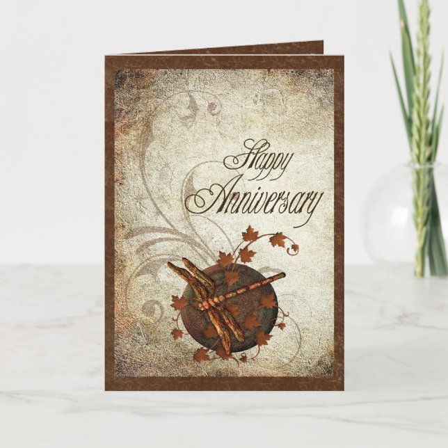 Tarjeta Aniversario oxidado de la libélula (Anverso)