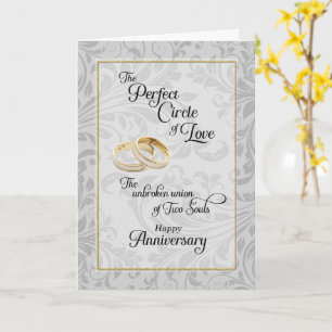 Tarjeta Aniversario para pareja gay con anillos de boda de