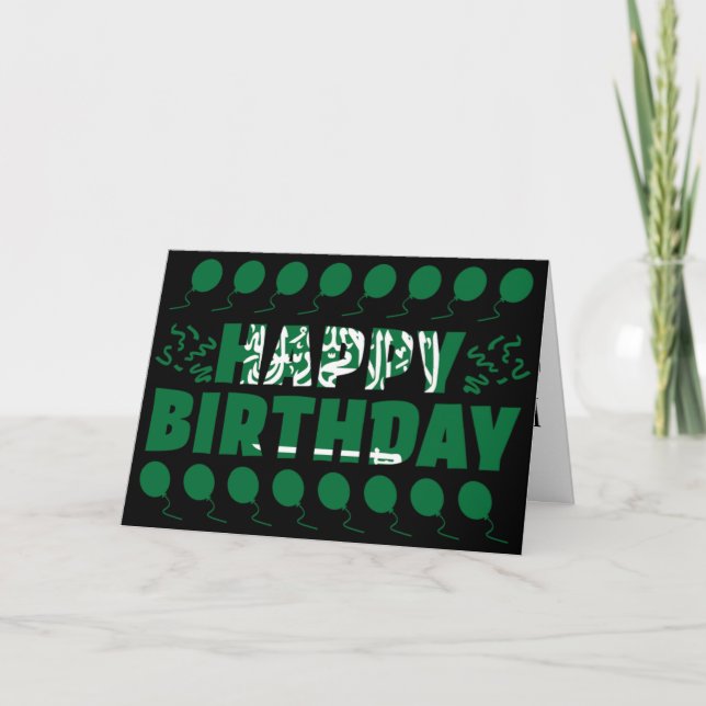 Tarjeta Aniversario patriótico de la bandera de Arabia Sau (Anverso)