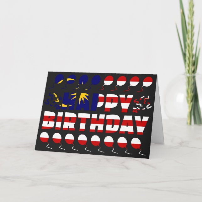 Tarjeta Aniversario patriótico de la bandera de Malasia (Anverso)