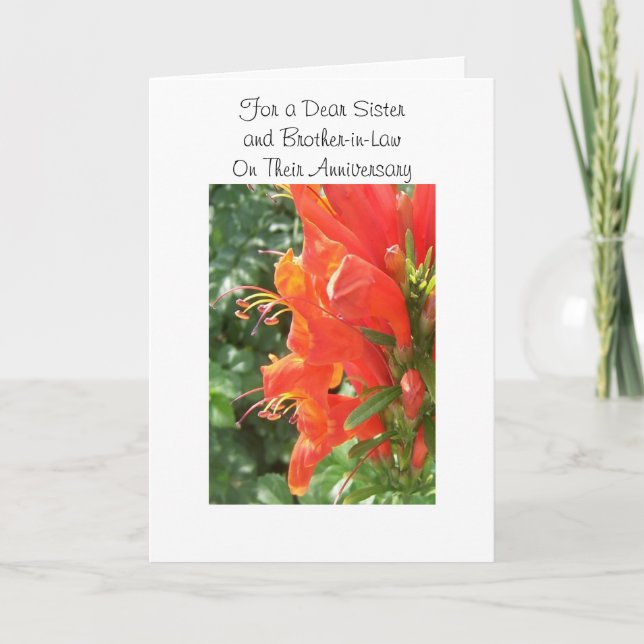 Tarjeta Aniversario Personalizado De Hermana Floral Y Espo (Anverso)