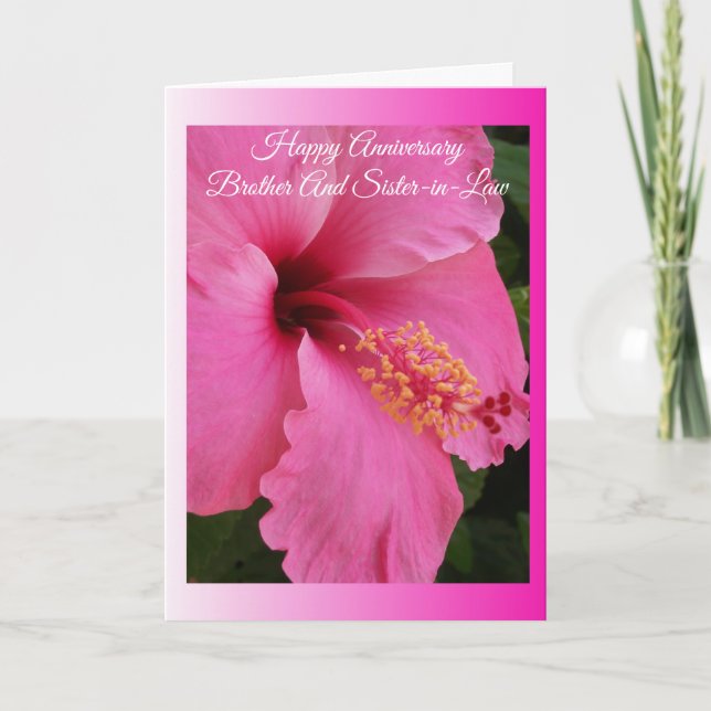 Tarjeta Aniversario Personalizado De Hermano Y Esposa Hibi (Anverso)