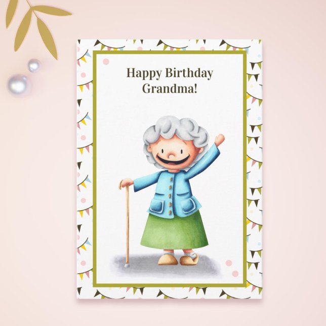 Tarjeta Aniversario personalizado de la abuela Cute (Subido por el creador)