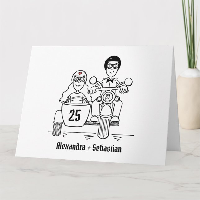 Tarjeta Aniversario personalizado de la motocicleta y la s (Anverso)