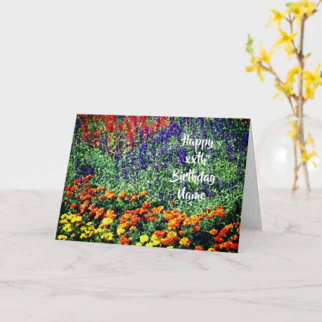 Tarjeta Aniversario personalizado del arte de las flores d (flor amarilla)