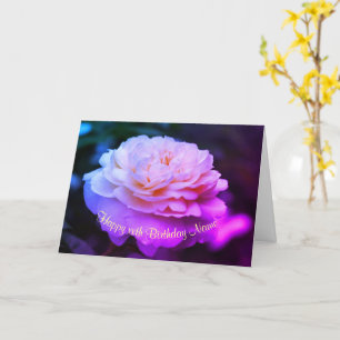 Tarjeta Aniversario personalizado del arte floral rosa ama