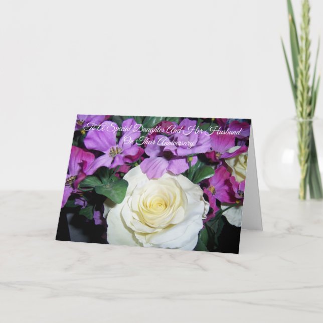 Tarjeta Aniversario personalizado del marido de la hija fl (Anverso)