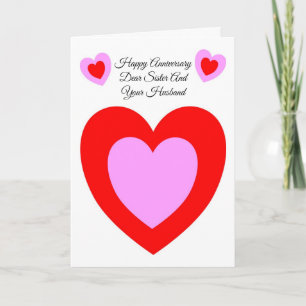Tarjeta Aniversario Personalizado Hermana y Cuñado Corazon