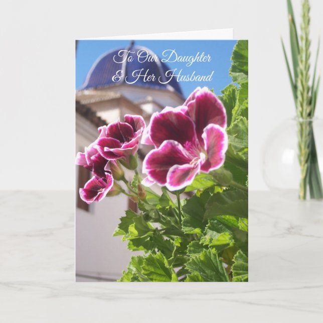 Tarjeta Aniversario Personalizado Hija y Yerno Iglesia (Anverso)