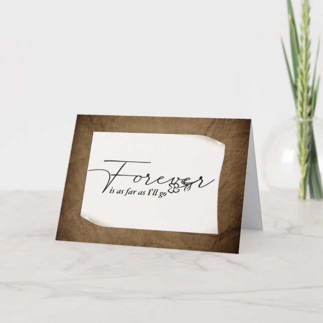 Tarjeta Aniversario por siempre en papel curvo (Anverso)