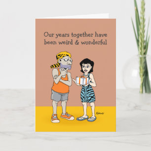 Tarjeta Aniversario raro y maravilloso