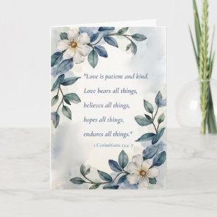 Tarjeta Aniversario Religioso Amor Es Paciente Floral