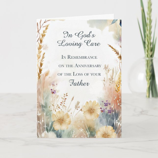 Tarjeta Aniversario religioso de la pérdida de padre (Anverso)