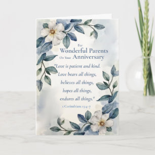 Tarjeta Aniversario Religioso de Padres El Amor es Pacient