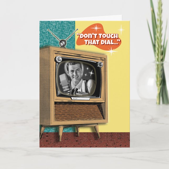 Tarjeta Aniversario retro de la serie de TV clásica (Anverso)