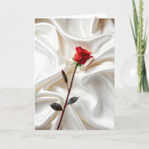 Tarjeta Aniversario Rojo Rosa En Estatón