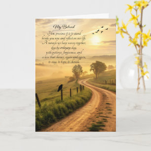 Tarjeta Aniversario Romántico Querido Camino Campestre