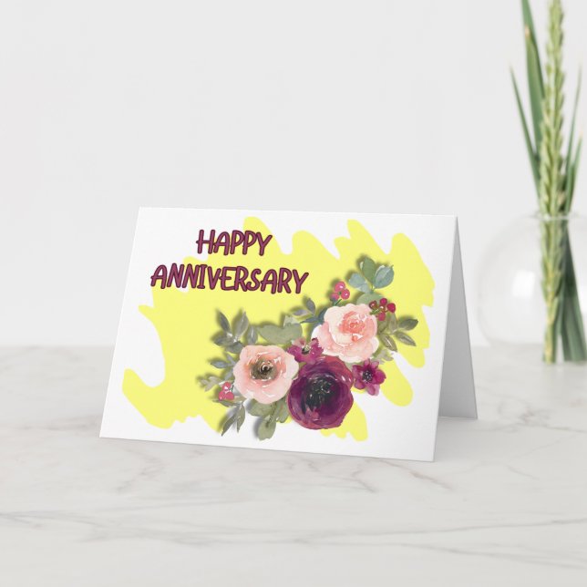 Tarjeta Aniversario Rosa (Anverso)