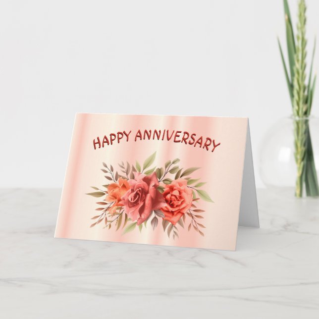 Tarjeta Aniversario Rosa (Anverso)
