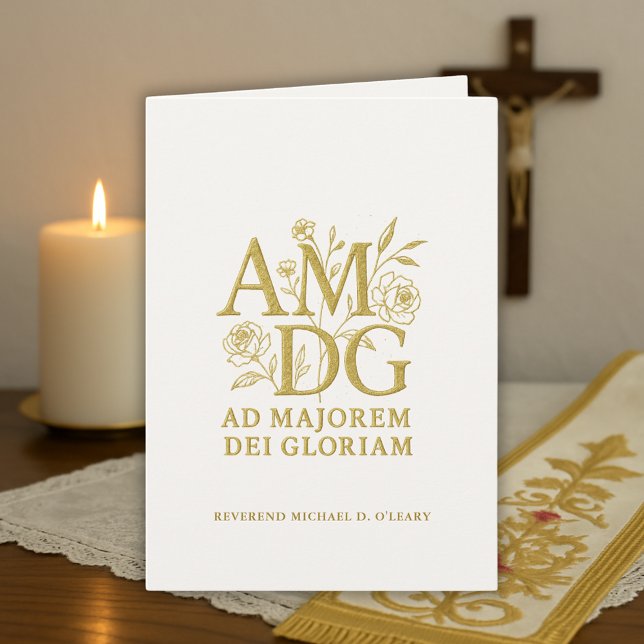 Tarjeta Aniversario Sacerdotal Jubileo 50 años AMDG (Subido por el creador)