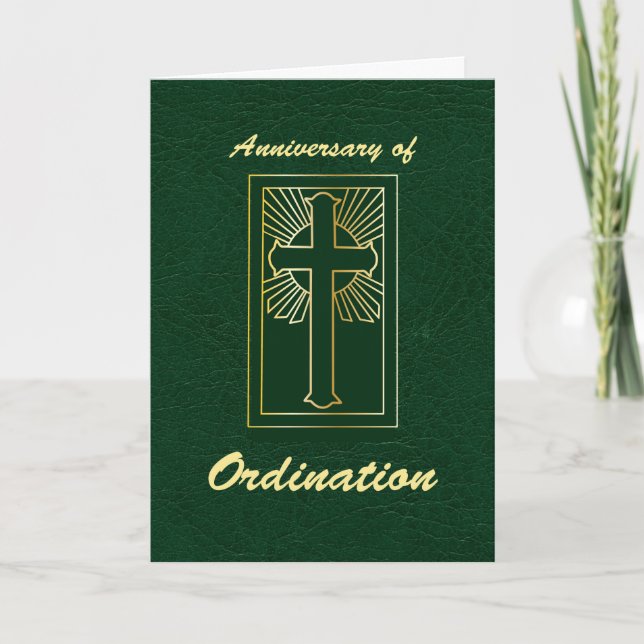 Tarjeta Aniversario sacerdote de la Ordenación del cuero v (Anverso)