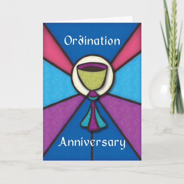 Tarjeta Aniversario sacerdote de la Ordenación Felicitacio (Anverso)