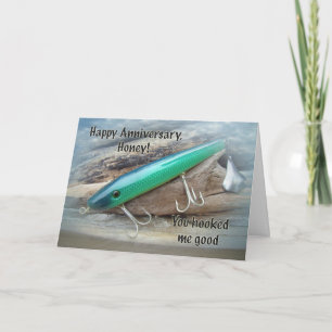 Tarjeta Aniversario - señuelo verde de la pesca del