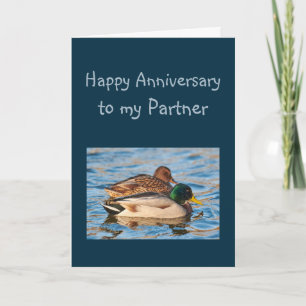 Tarjeta Aniversario Socio Ducks Water Bird