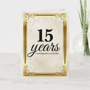 Tarjeta Aniversario universal de empleado de oro falso