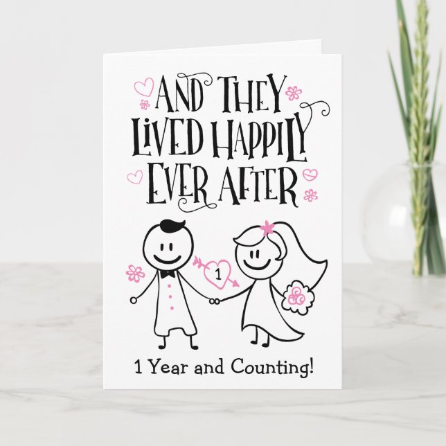 Tarjeta Aniversario, Y Ellos Vivían Felices Nunca Después  (Anverso)