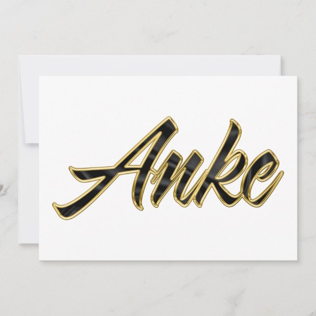 Tarjeta Anke black gold Lettering Karte (Anverso)