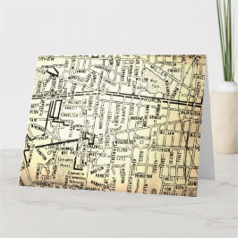 Tarjeta Ann Arbor, mapa del vintage del MI