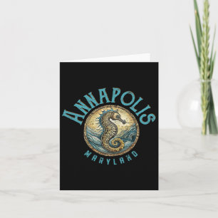 Tarjeta Annapolis Maryland Nautical Seahorse Design