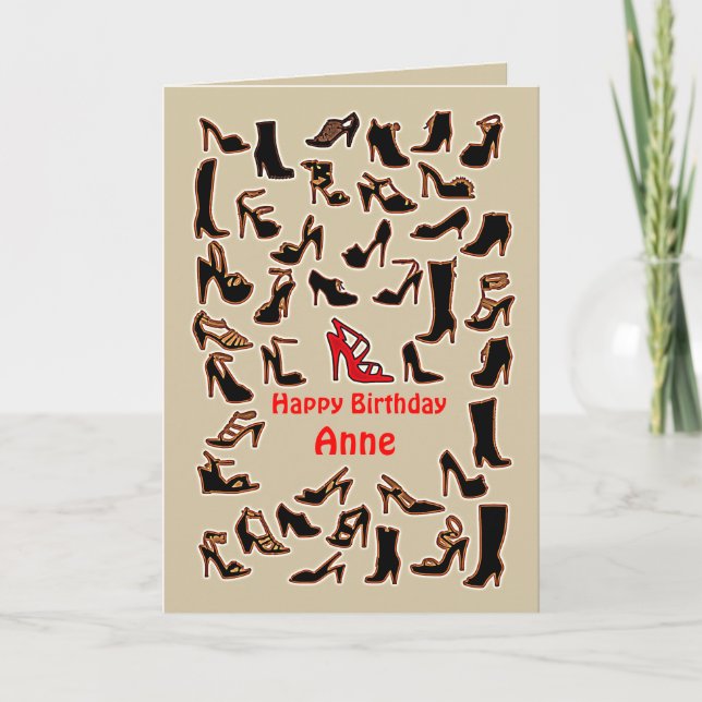 Tarjeta Anne Shoes Happy Birthday Card (Anverso)