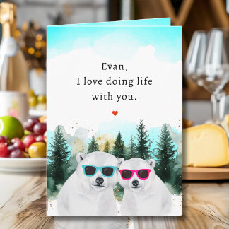 Tarjeta Anniversary Bears With Cool Shades Card